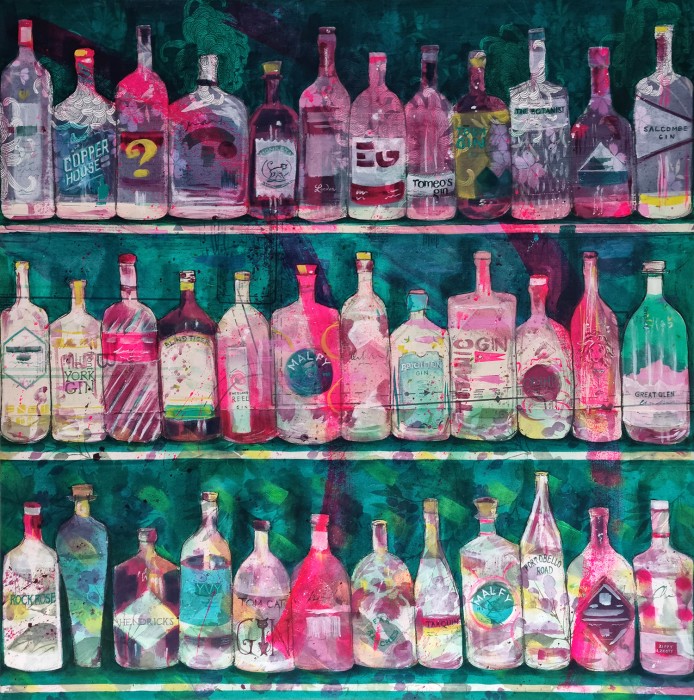 Gin Bar 70x70cm Print - Click here to view and order this product