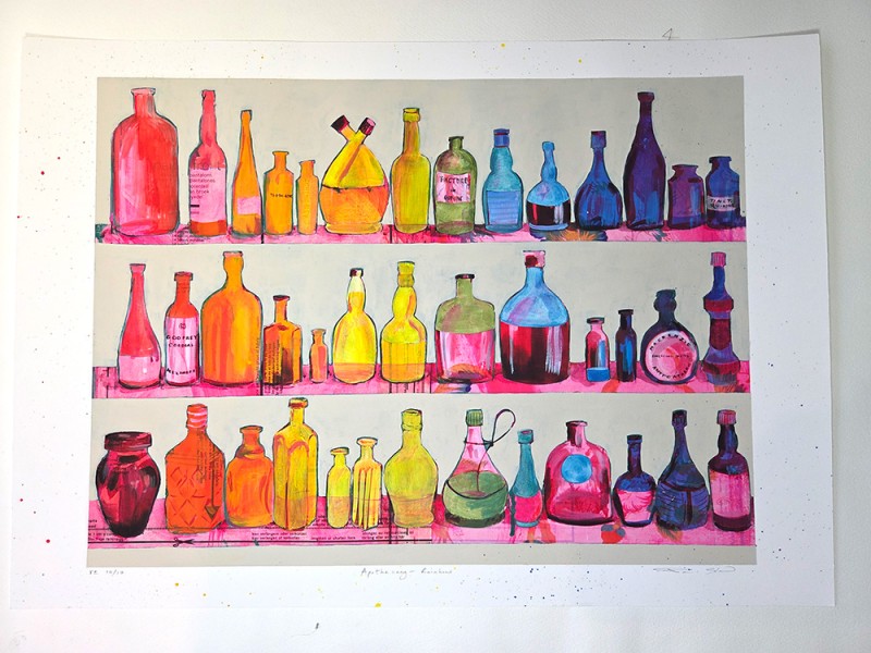 Apothecary - Rainbow - Unique Handfinished Giclee - Click here to view and order this product